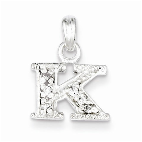 Sterling Silver CZ Initial K Pendant, Exquisite Pendants for Necklace