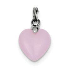 Sterling Silver Rose Quartz Heart Charm hide-image