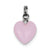 Rose Quartz Heart Charm in Sterling Silver