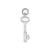 Polished Miniature Oval Key Charm in Sterling Silver