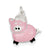 CZ Pink Enameled Polished Pig Charm in Sterling Silver