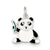 Enameled Panda Bear Charm in Sterling Silver