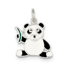 Sterling Silver Enameled Panda Bear Charm hide-image