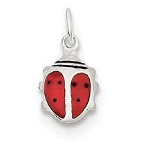 Sterling Silver Enameled Lady Bug Charm hide-image