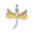 Yellow & Orange Dragonfly Charm in Sterling Silver