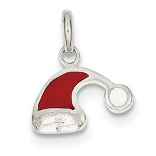 Sterling Silver Enameled Santa Hat Charm hide-image