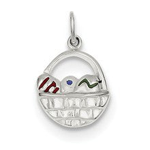 Sterling Silver Enameled Easter Basket Charm hide-image