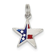 Sterling Silver Enameled Red, White & Blue Star Charm hide-image