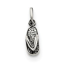 Sterling Silver Antiqued Flip Flop Charm hide-image