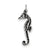 Antiqued Seahorse Charm in Sterling Silver