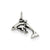 Antiqued Dolphin w/Baby Charm in Sterling Silver