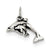 Sterling Silver Antiqued Dolphin w/Baby Charm hide-image