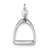 Large Polished Horse Stirrup Charm in Sterling Silver