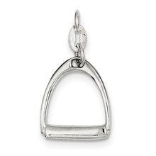 Sterling Silver Large Polished Horse Stirrup Charm hide-image