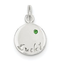 Sterling Silver Emerald Stone Lucky Charm hide-image