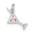 Sterling Silver Pink CZ Martini Glass Charm hide-image