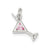 Pink CZ Martini Glass Charm in Sterling Silver