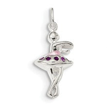 Sterling Silver Enameled Ballerina Charm hide-image