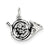 Antiqued French Horn Charm in Sterling Silver