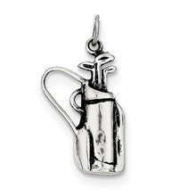 Sterling Silver Antiqued Golf Clubs w/Bag Charm hide-image