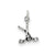 Antiqued Golf Clubs w/Ball Charm in Sterling Silver