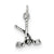 Sterling Silver Antiqued Golf Clubs w/Ball Charm hide-image