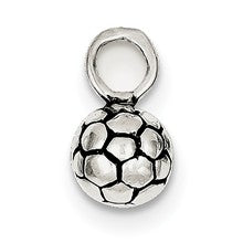 Sterling Silver Antiqued Soccer Ball Charm hide-image