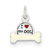 Sterling Silver Enameled I Love My Dog Charm hide-image