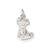 Doggie w/Bone Charm in Sterling Silver