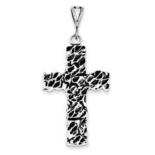 Sterling Silver Nugget Antiqued Cross Charm hide-image