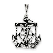 Sterling Silver Antiqued Mariner Crucifix Charm hide-image