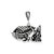 Antiqued Boat Charm in Sterling Silver