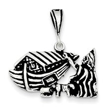 Sterling Silver Antiqued Boat Charm hide-image