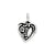 Antiqued Heart Charm in Sterling Silver