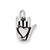 Antiqued Sign Language Charm in Sterling Silver