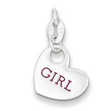 Sterling Silver Polished Enamel Girl Charm hide-image