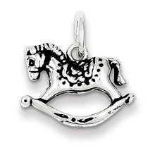 Sterling Silver Antiqued Rocking Horse Charm hide-image