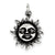 Antiqued Sun Charm in Sterling Silver