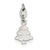 Polished Christmas Tree Charm in Sterling Silver