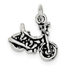 Sterling Silver Antiqued Motorcycle Charm hide-image