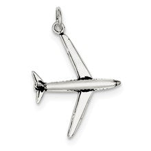 Sterling Silver Antiqued Airplane Charm hide-image