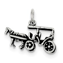 Sterling Silver Antiqued Horse and Carriage Charm hide-image