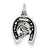 Sterling Silver Antiqued Horse Shoe/Horse Charm hide-image