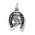 Antiqued Horse Shoe/Horse Charm in Sterling Silver