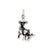 Antiqued Man and Donkey Charm in Sterling Silver