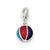 Enameled Multi Color Beach Ball Charm in Sterling Silver