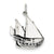 Sterling Silver Antiqued Boat Charm hide-image