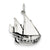 Antiqued Boat Charm in Sterling Silver