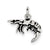 Antiqued Shrimp Charm in Sterling Silver