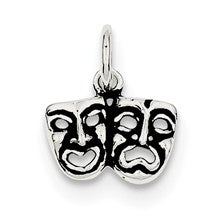 Sterling Silver Antiqued Comedy/Tragedy Face Charm hide-image